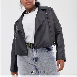 NWOT Cropped Leather Jacket